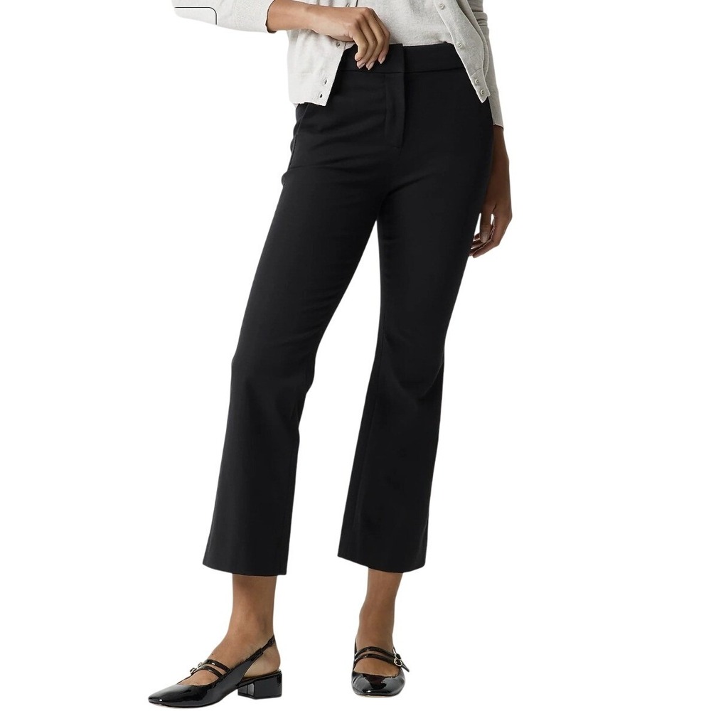 J.Crew‎ Kelsey Pant Black Cropped Kick Flare Business Casual Trousers Size 2P